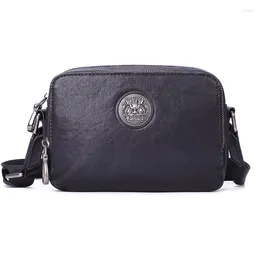 Waist Bags Men's Leather Multi-functional Wear-resistant Single Shoulder Messenger Bag Korean Fashion Leisure Outdoor Mobile Phone