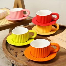 Cups Saucers Modern Simple Couple Ceramic Mug Coffee Cup Dish Set Office Large Handle Water Afternoon Tea