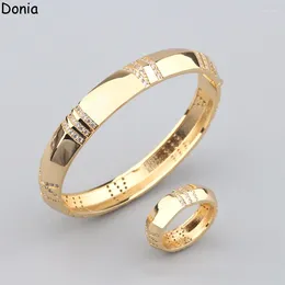 Necklace Earrings Set Donia Jewellery European And American Fashion Titanium Steel Inlaid Zircon Irregular Stripe Bracelet Ring Luxury