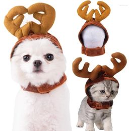 Dog Apparel Hat Antler Costume Christmas Cats Reindeer Puppy Cap Adjustable Headdress Pet Accessories Birthday