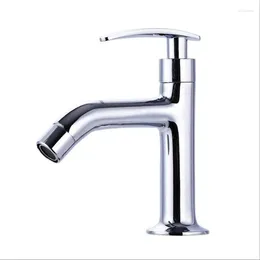 Bathroom Sink Faucets G1/2 Brass Electroplate Single Cold Hole Washbasin Faucet Kitchen Quick Open Tap