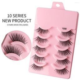 False Eyelashes 5pair Half Natural Faux Mink Lashes Eye Manga Extension Wispy Fluffy Eyelash Makeup Y8f7