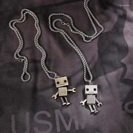 Pendant Necklaces Trend Street Hip Hop Robot Necklace Men And Women Jumping Couple Long Sweater Chain Accessories Unique