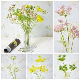 Decorative Flowers Plastic Artificial Lace Flower Colourful Flexible Handmade Bouquet 3 Heads Non-Withering Living Room