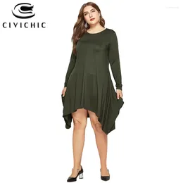 Party Dresses Chic Plus Size Tunic Dress Women 2024 Irregular Zomer Jurk Elegant Swing Vestidos Summer Tshirt With Pocket DRS105