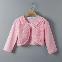 Jackets Baby Girl Cadigan Long Sleeve Little Cotton Sweater Jacket Toddler Shrug Coat Infant Cropped Knit Bolero Clothes 2-9 Years