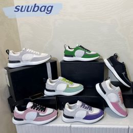 Women's Sneakers With Free Shipping And Shoe Box Thick Sole Round Toe Suede Lace-up Lightweight Fashionable Breathable Color-blocked Mesh Casual Shoes