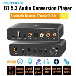 Adapter New Bluetooth 5.3 Audio Receiver Transmitter Microphone USB Flash Drive Sound Card Analog Converter DAC310B Standard Version