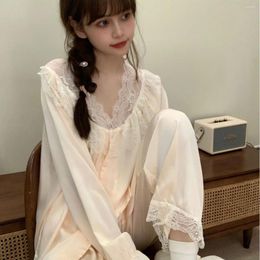 Home Clothing Two Piece Pyjamas Set Women Rayon Sleepwear Clothes Long Sleeve Nightwear Spring Shirt Pant Pyjamas Suit