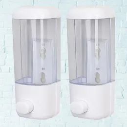 Liquid Soap Dispenser 2 Pcs Shampoo Pump Hanging Container Wall Mounted Handwashing Fluid White Water