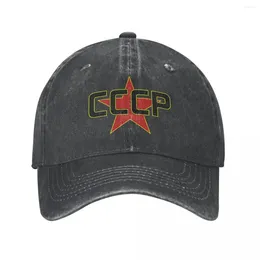 Ball Caps CCCP Over The Red Star Baseball Classic Distressed Washed Snapback Hat Men Women Outdoor Workouts