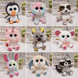 New Product Big Eye Series 20CM Cute Unicorn Raccoon Plush Toy Penguin Tree Sloth Doll Children's Gift Doll Claw Doll Wholesale