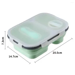 Dinnerware Silicone Lunch Box Compartment Capacity Collapsible Microwave Safe Bpa Free Storage Container