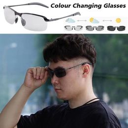 Sunglasses Frames Day Night Vision Glasses Pochromic Men Driving AntiGlare Polarized Changing Sun Fishing Colou Y3U6