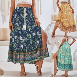 2024 High Quality New Fashion Style Ethnic Women Dresses Long Skirts Casual Plain Custom Boho Floral Western