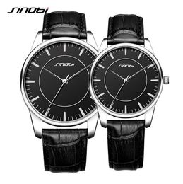 Sinobi Lover039s Quartz Watch Black Couple Watch Genuine Leather Strap Fashion Men and Women Watches Valentine039s Day Prese9152931