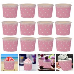 Disposable Cups Straws 50pcs Dessert Paper Ice Cream Jelly Pudding )