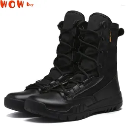 Fitness Shoes 2024 Est High Top Hiking Winter Anti-Slip Warm Snow Outdoor Climbing Trekking Tactical Boots Two Styles