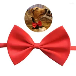 Dog Apparel 1PC Red Cat Bowtie Collar Adjustable Pet Bow Decorative Cute Tie Solid Colour Kitten Puppy Decor Costume Accessories