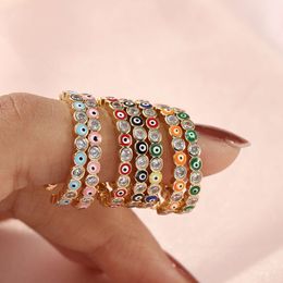 Wind Devil's Eye Brass Open Zircon Ring Set with Diamond Eyes Adjustable Fashion Temu