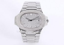 Designer Top Auality 571910G010 18K White Gold Fully Paved With Diamonds Cal8215 Automatic Mens Watch Diamond Strap Diamond Dia5117636