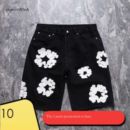 2023 Mens Luxury Designer Mens Shorts Jeans Men Jean Flower Diamond Denim Shortpants Slim Mens Denim 475