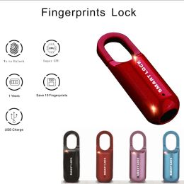 Lock Mini Fingerprint Padlock Miniature Intelligent Small Lock Fingerprint Antitheft Lock Luggage Cabinet Dormitory Security Lock