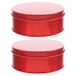 Storage Bottles 2 Pcs Container Lid Tinplate Box Cookie Tins Candy Jar Jars With Lids Sugar Canister Tea Canisters