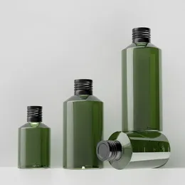 Storage Bottles 5pcs Refillable Empty Bottle Lotion Jar Makeup Pump Container For Travel Home ( 50Ml Dark Green Black )