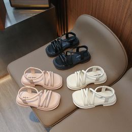 barn sandaler baby sko rosa flickor designer barn svartrosa småbarn barn barn barn öken skor storlek 26-35 f4di#