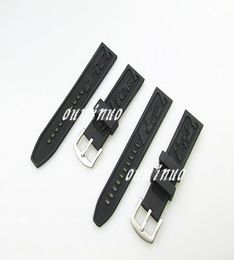 22mm 24mm New Men's High quality Black Diver Silicone Rubber Watch Bands Strap Use For Watch7787250