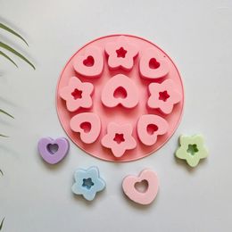 Baking Moulds 9 Hole Circle 5 Star 4 Flower Cake Silicone Mold 3D Mousse Handmade Pastry Jelly Egg Tart Bread Tool