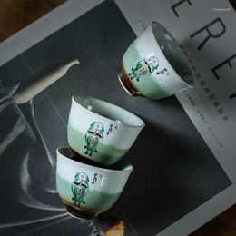 Tea Cups PINNY 45ML Japanese Style Celadon Ceramic Teacups Retro Bowl Heat Resistant Drinkware