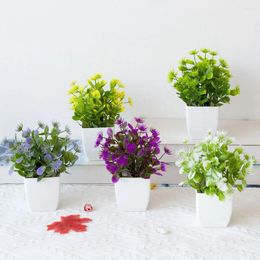 Decorative Flowers Home And Garden Artificial Bonsai Fake Plant Flower Potted Bedroom Room Decoration Accessories