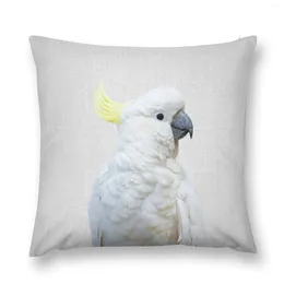 Pillow White Cockatoo - Colorful Throw Cover For Sofa Marble Decorative S Covers