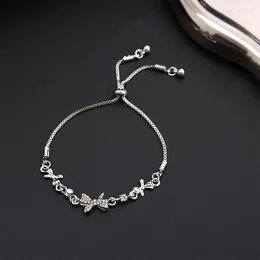 Charm Bracelets Elegant Sweet Korea Bracelet For Women Girls Fashion Crystal Bowknot Bow Chain Jewelry Female Party Gift