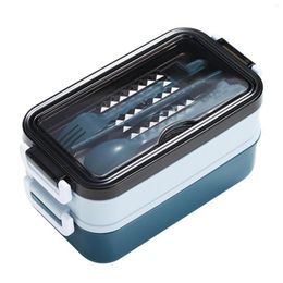 Dinnerware Anti-Leakage Bento Case Lunch Box With Cutlery Large Capacity For School Office Outdoor Camping