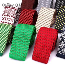 Bow Ties Knit Tie For Men Casual Plaid Knitted Neck Fashion Mens Necktie Wedding Business Adult Suit Tuxedo