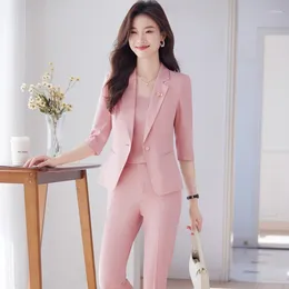 Women's Two Piece Pants Plus Size 5XL Formal Elegant Professional Women Business Work Wear Suits Spring Summer Ladies Career Interview