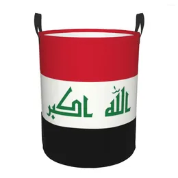 Laundry Bags Iraq Flag Basket Foldable Large Clothes Storage Bin Iraqi Patriotic Baby Hamper