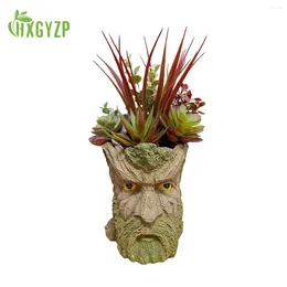 Decorative Flowers HXGYZP Cute Treeman Old Man Flower Pot Creative Cartoon Tree Head Succulents Artificial Plants Potted Home Garden