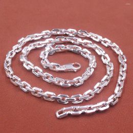 Chains Real 925 Sterling Silver Chain Women Men 6mm Solid Square Cable Link Necklace 24inch Length 68-69g