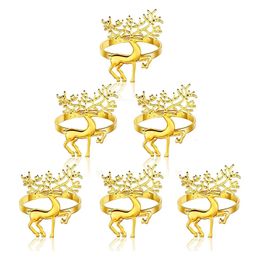 6 Pcs Deer Napkin RingsNapkin Ring for ChristmasHoliday Parties Dinner PartiesDining Table Decoration Supplies 240323