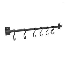 Kitchen Storage Hanging Rack Waterproof Aluminum Alloy Wall Mounted Hole Free Installation Cooking Tool Rod