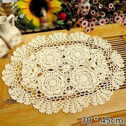 Table Mats Lace Round Cotton Mat Crochet Wedding Dining Doily Coffee Coasters Napkin Kitchen Banquet Decor