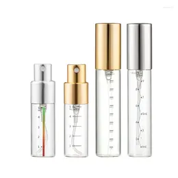 Storage Bottles 5ml 10ml Mist Spray Bottle Transparent Glass Makeup Refillable Atomizer Perfume With Scale 50pcs