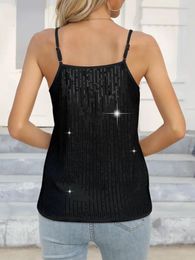 Women's Tanks 2024 Spring/Summer Selling Beach Style Sexy Spicy Girl Casual Strap Sequin Tank Top