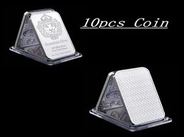 10pcs Scottsdale 999 Fine Silver One Troy Ounce Bars Bullion Craft In God We Trust 50 mm x 28mm Ingot Badge Decoration Coin Bar9315090
