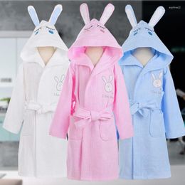 Home Clothing Baby Bathrobe Cotton Sleepwear Clothes Girls Kids Cartoon Hooded Waffle Pajamas Summer