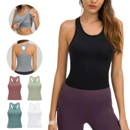 2024 lululemenI Womens Ebb to Street Summer U-shaped No Steel Ring Built-in Chest Pad Sports Bra for Women Gym Sleeveless Fiess Yoga Fashion Tank Top Bras jgu668